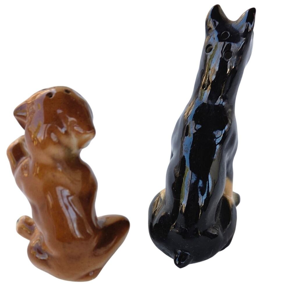 Vintage 1950s Made in Japan Dog Salt & Pepper Shakers | Doberman & Pug | MCM - Picture 5 of 8
